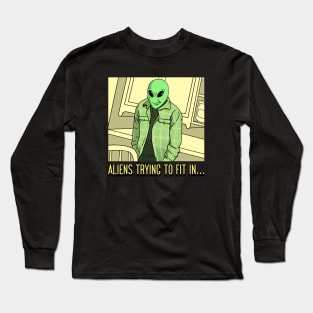 Aliens Meme Funny Long Sleeve T-Shirt